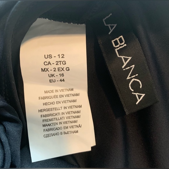 NEW La Blanca Island Goddess High Neck One Piece Swimsuit Black Size 12 - Picture 8 of 14